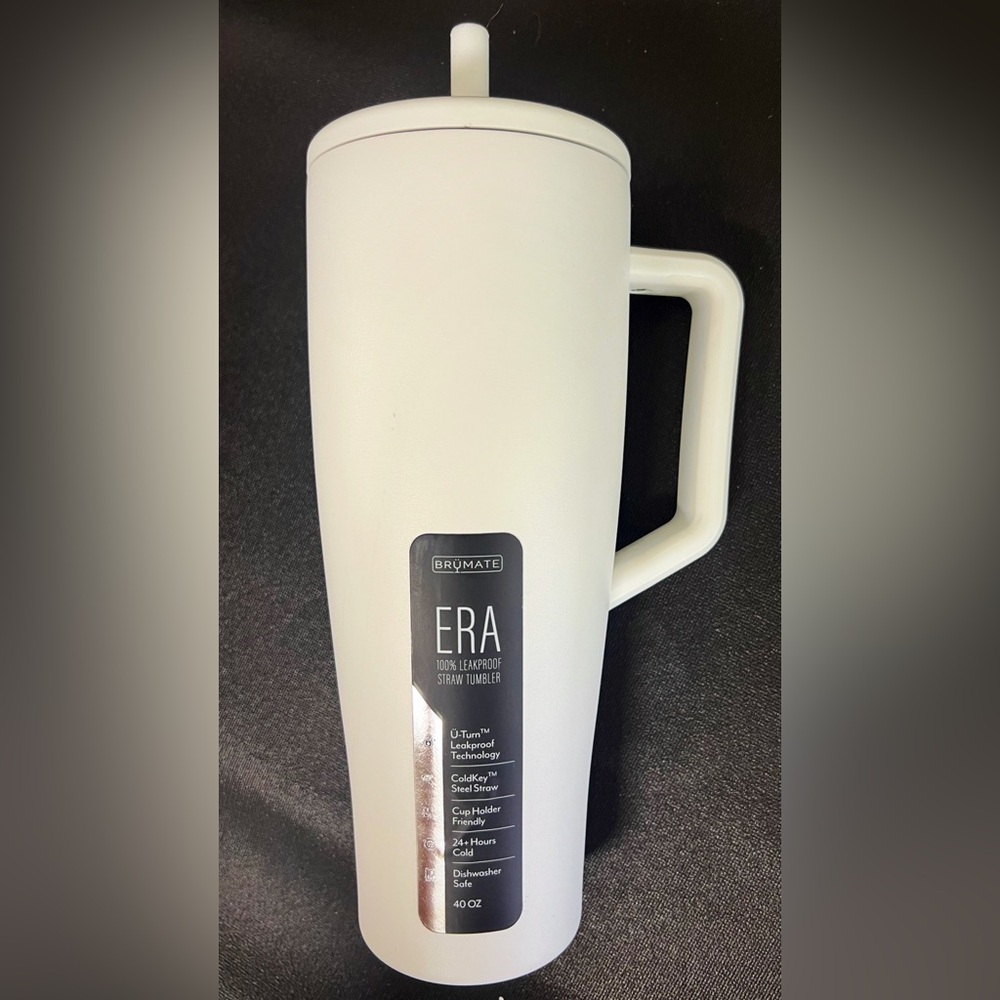 BrüMate ERA White Leakproof Straw Tumbler with Handle